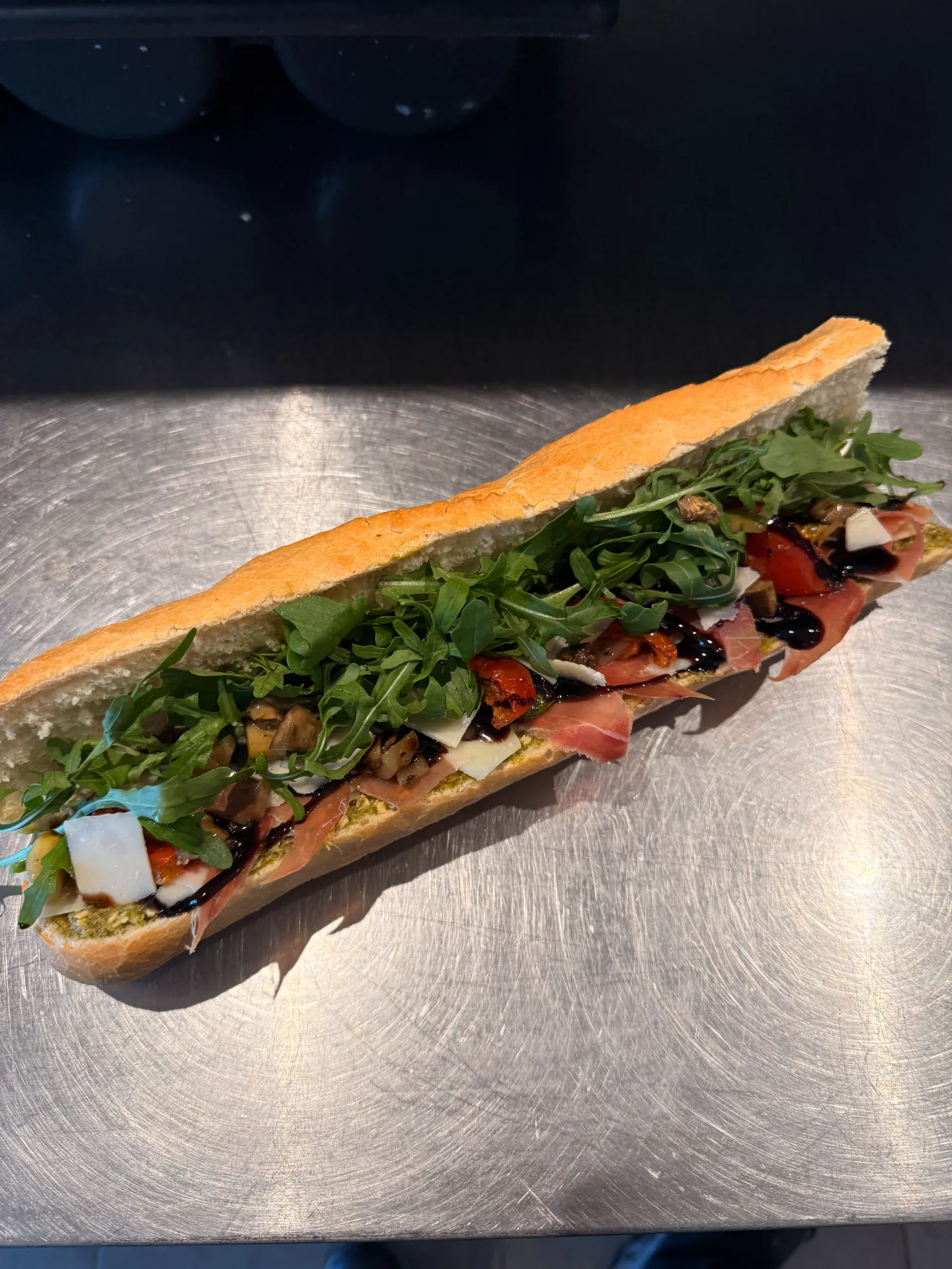 Jeu de la tomate : JAMBON ITALIEN (Normal (1/2 baguette), Baguette blanche)